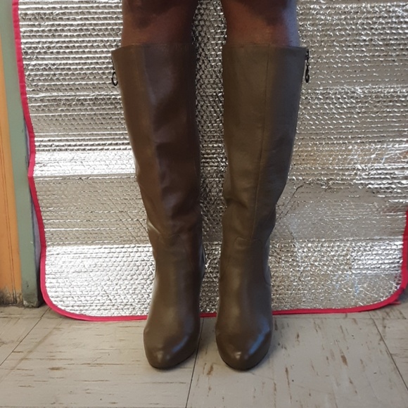 INC. TALL LEATHER TAN BOOTS - Picture 3 of 7